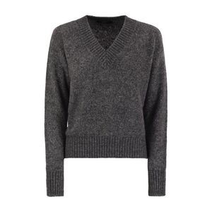WEEKEND MAX MARA V-Neck Cashmere Blend Sweater Women ANTHRACITE Sweaters &